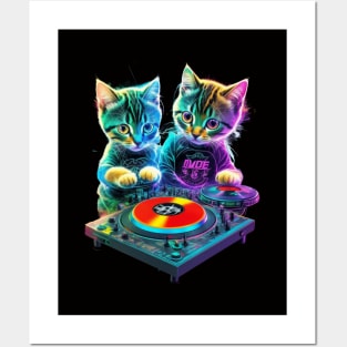 2 Musical Kitten DJs Posters and Art